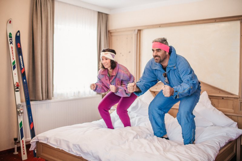 Skier in double room